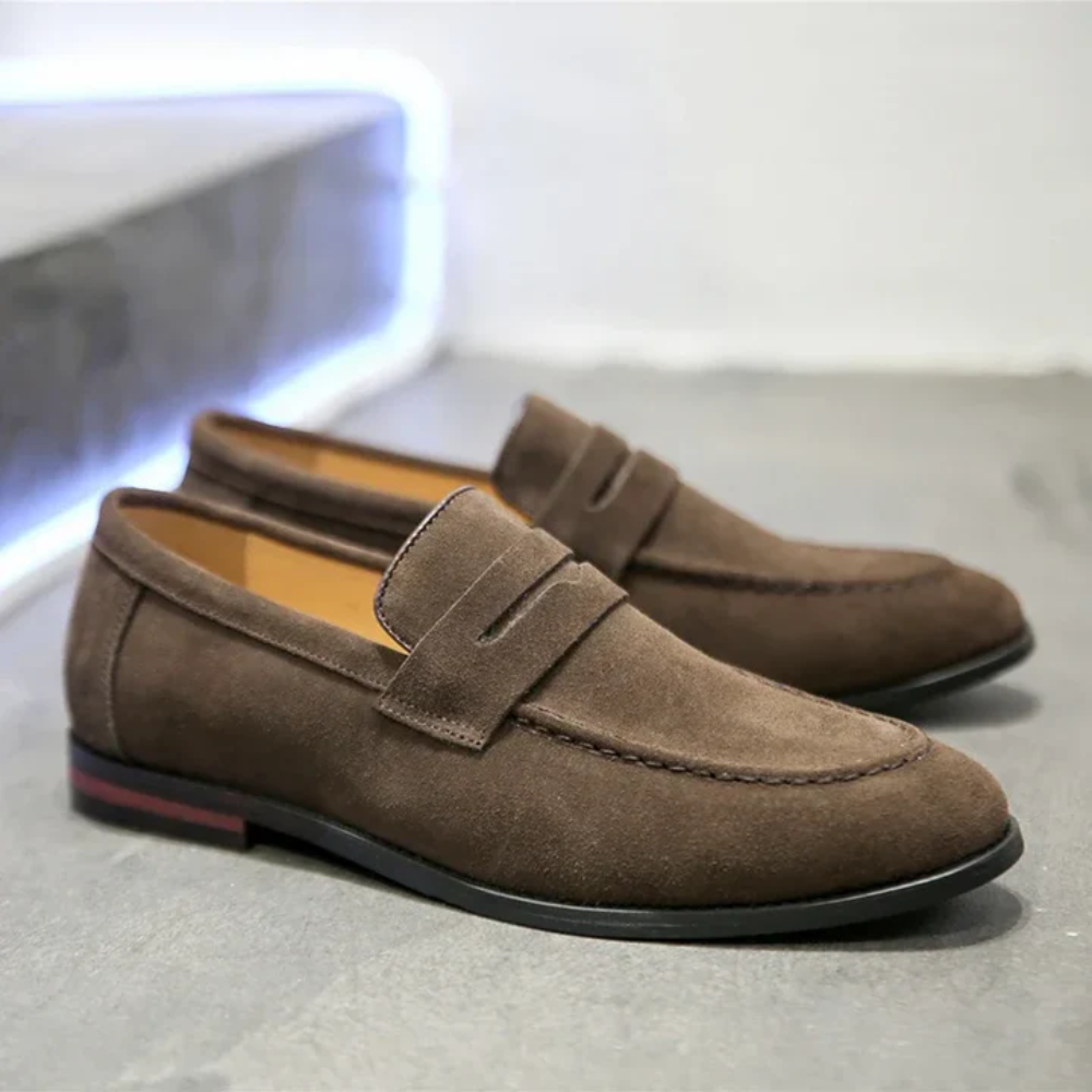 Mocassini estivi in pelle suede