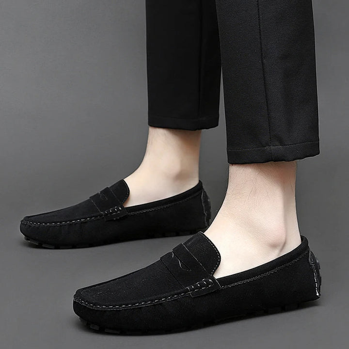 Suedesko båd loafers