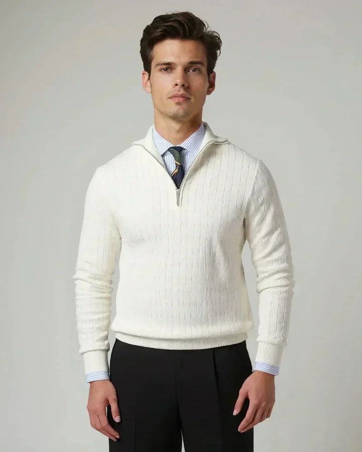 Tobias | maglione zip con motivo