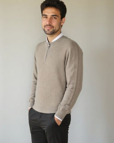 Vilhelm | maglione base con mezza zip