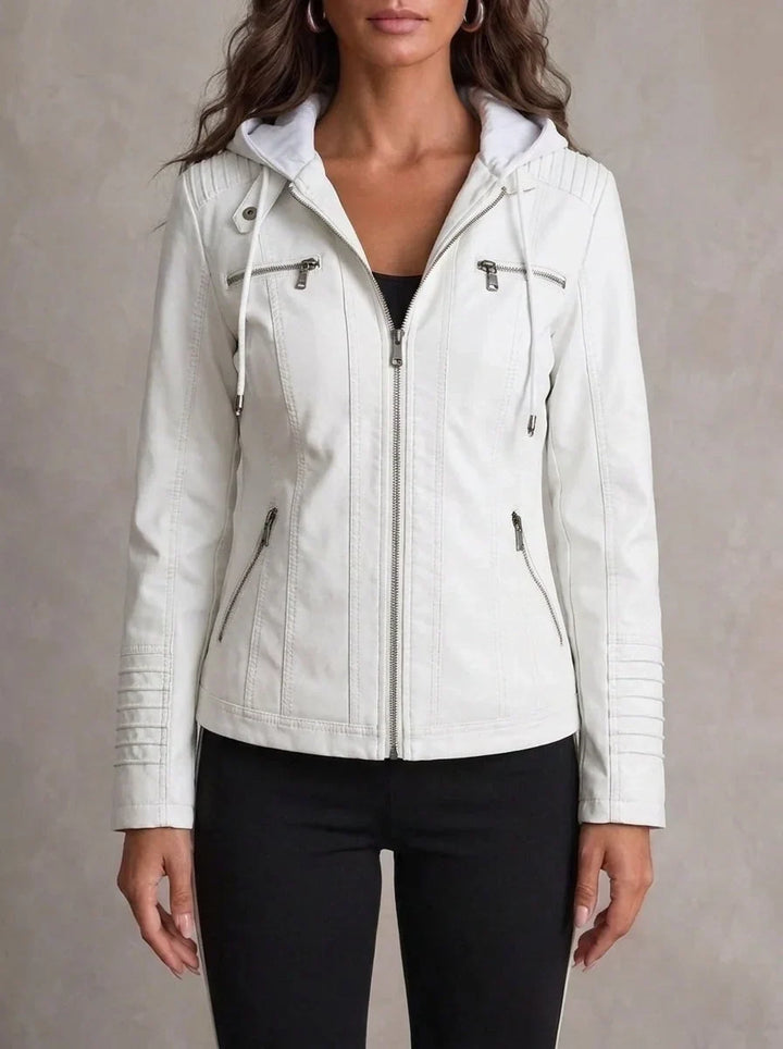 Giacca pelle donna con cappuccio – Assunta