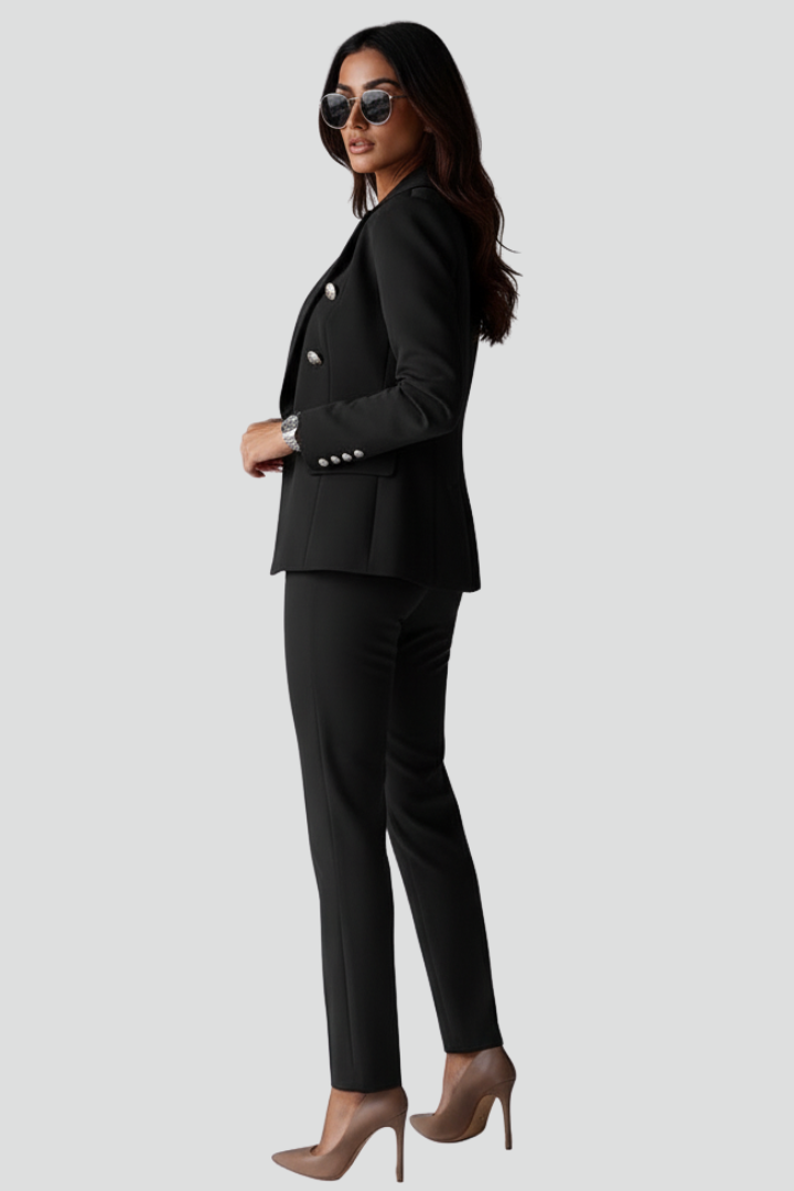 Tailleur donna elegante doppiopetto con pantaloni – Rebecca