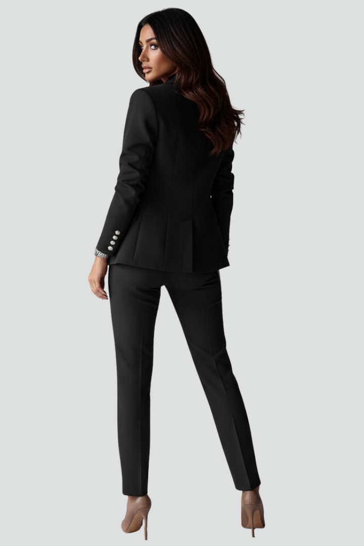 Tailleur donna elegante doppiopetto con pantaloni – Rebecca