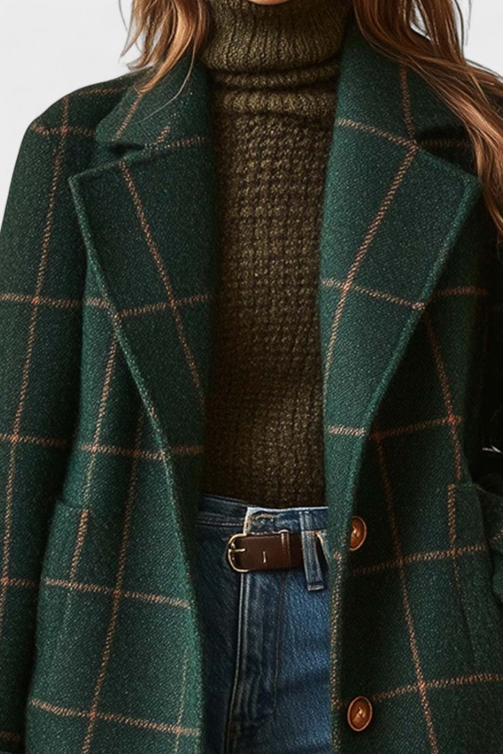 Bianca | elegante cappotto in tweed a fantasia tartan