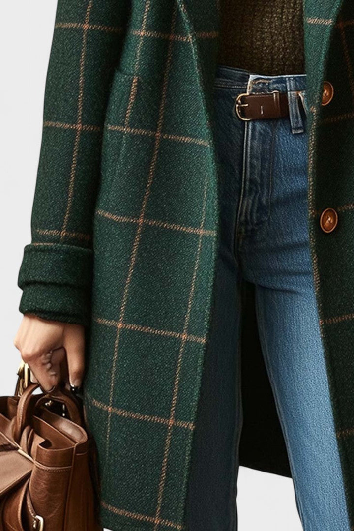 Bianca | elegante cappotto in tweed a fantasia tartan