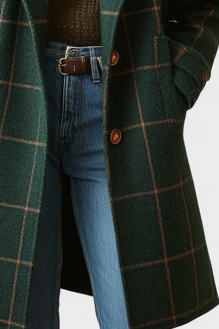 Bianca | elegante cappotto in tweed a fantasia tartan