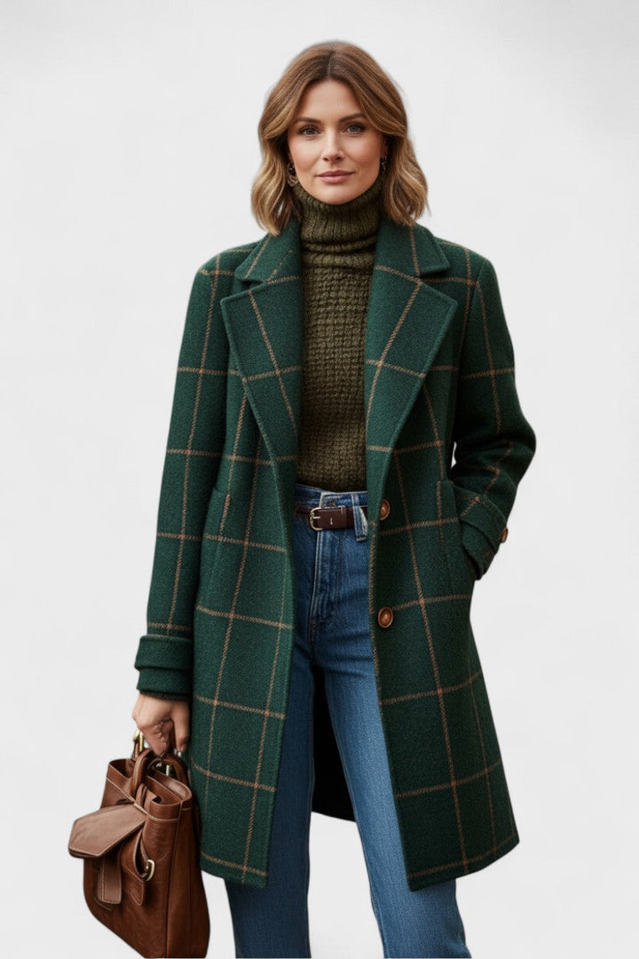 Bianca | elegante cappotto in tweed a fantasia tartan