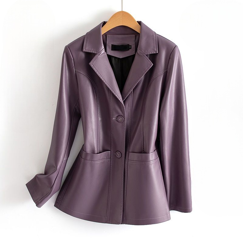 Liliana – giacca in pelle donna sagomata con tasche applicate