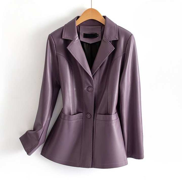 Liliana – giacca in pelle donna sagomata con tasche applicate