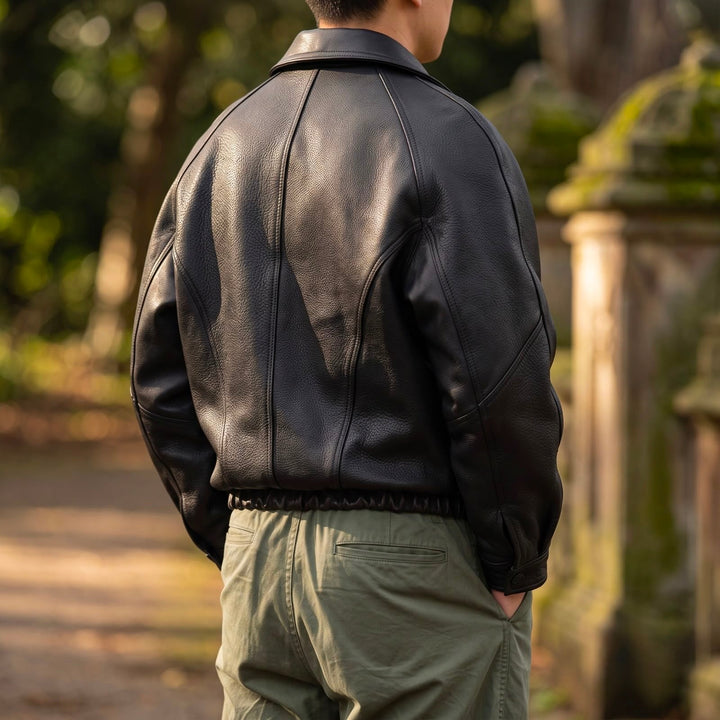 Giulio – giacca pelle uomo con zip e colletto