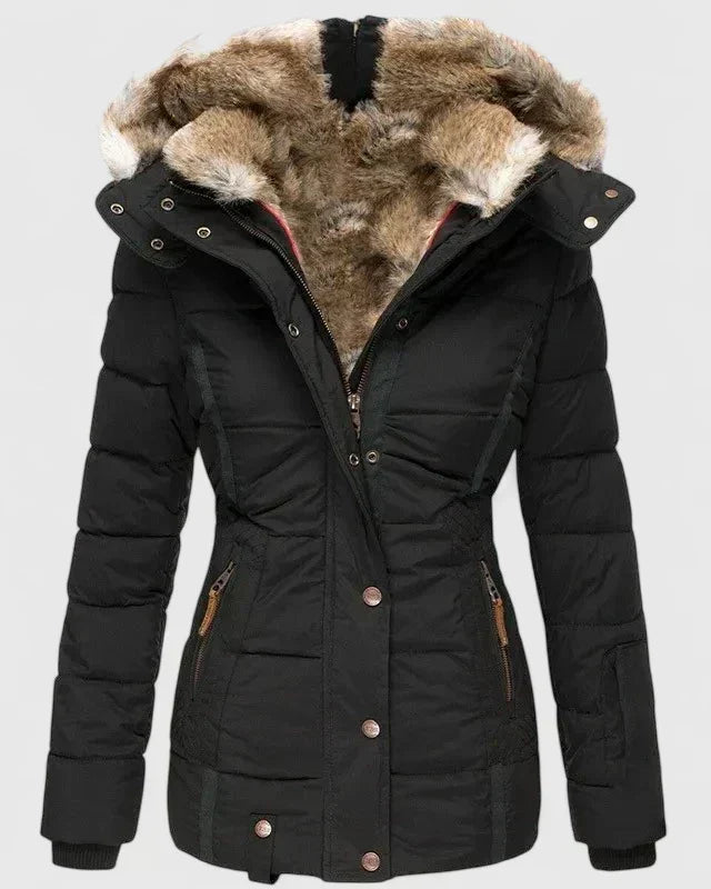 Leonora – cappotto donna invernale con cappuccio