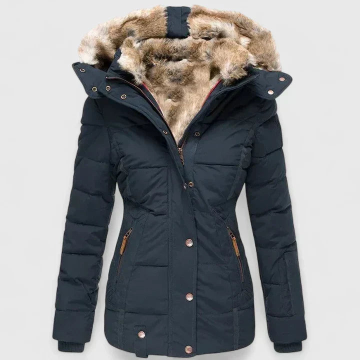 Leonora – cappotto donna invernale con cappuccio