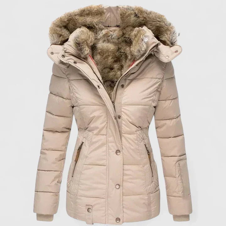 Leonora – cappotto donna invernale con cappuccio