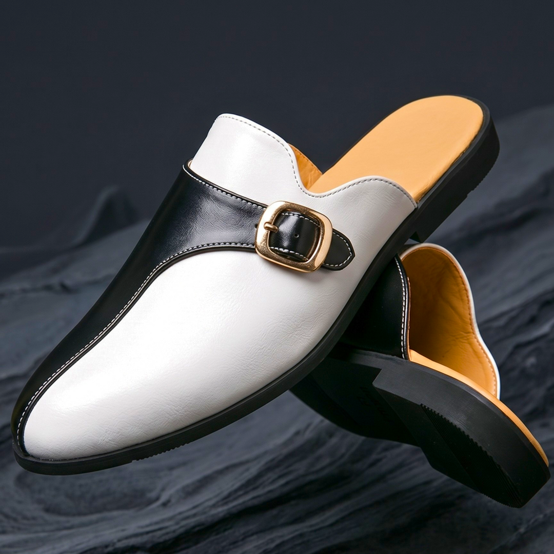 Vincenzo | mocassini uomo in pelle con fibbia – slip on bicolore eleganti