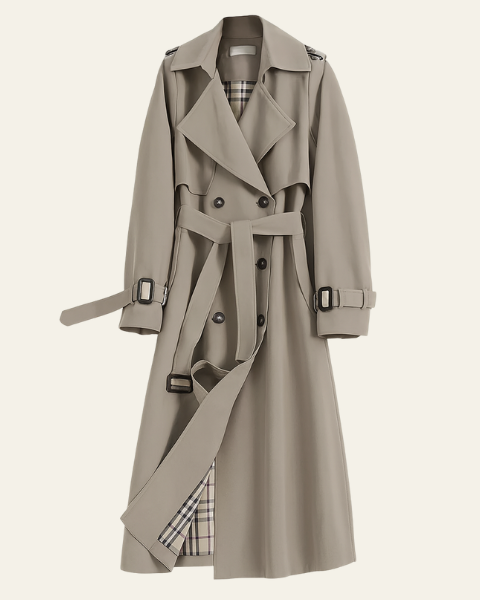 Trench donna lungo classico con cintura – Ginevra