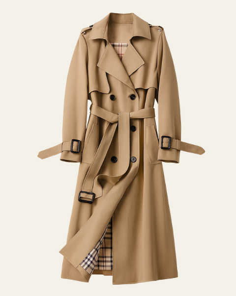 Trench donna lungo classico con cintura – Ginevra