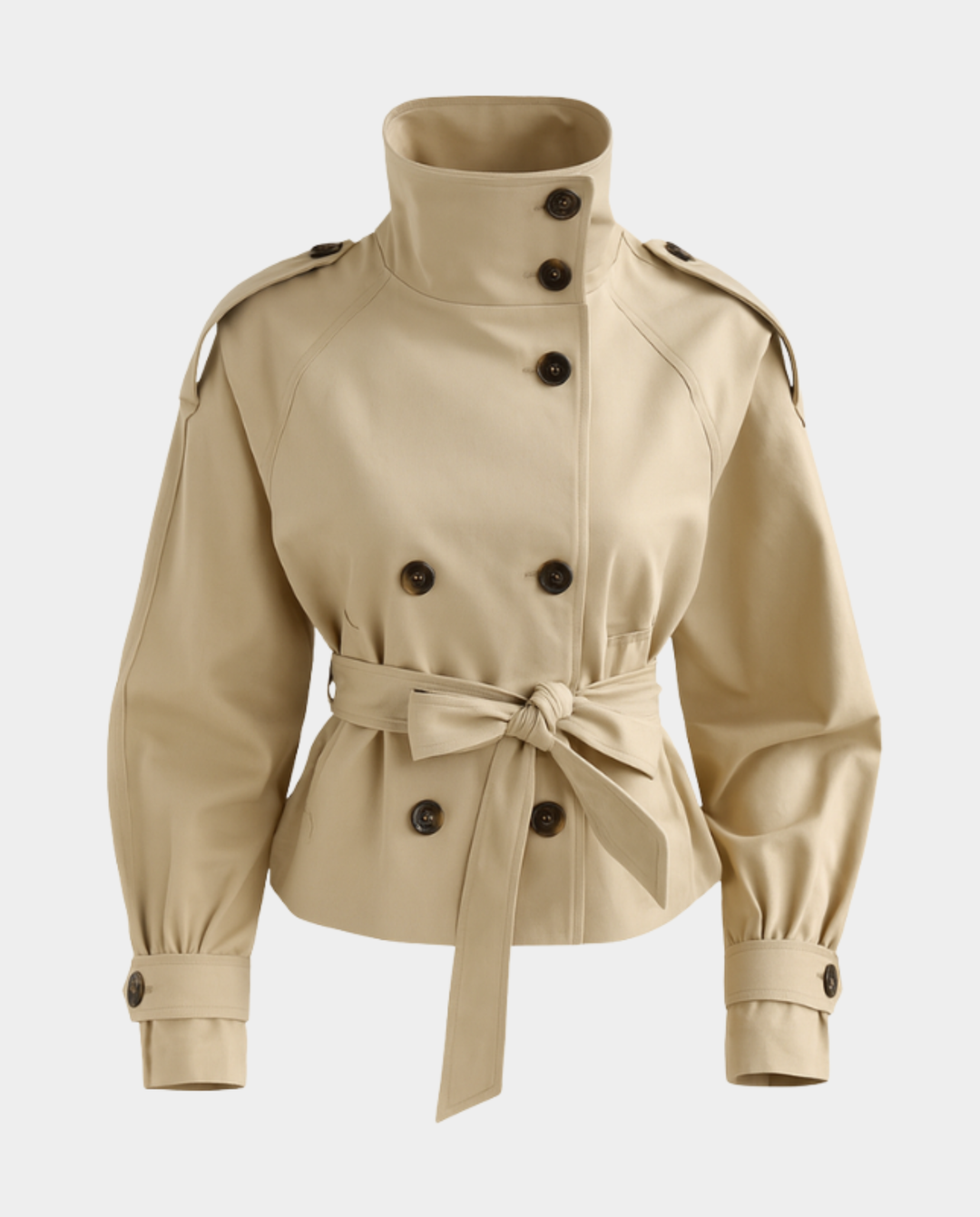 Trench corto donna con cintura – Bianca
