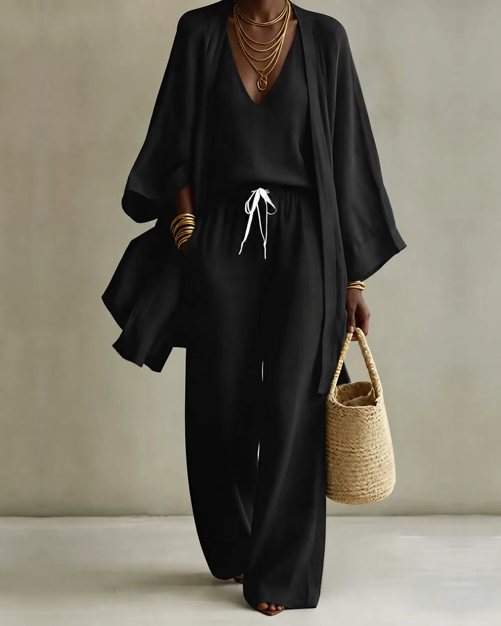 Anita – completo donna tre pezzi in maglia con cardigan