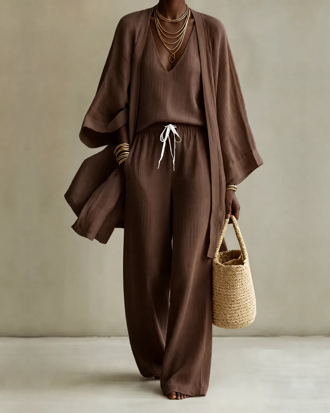 Anita – completo donna tre pezzi in maglia con cardigan