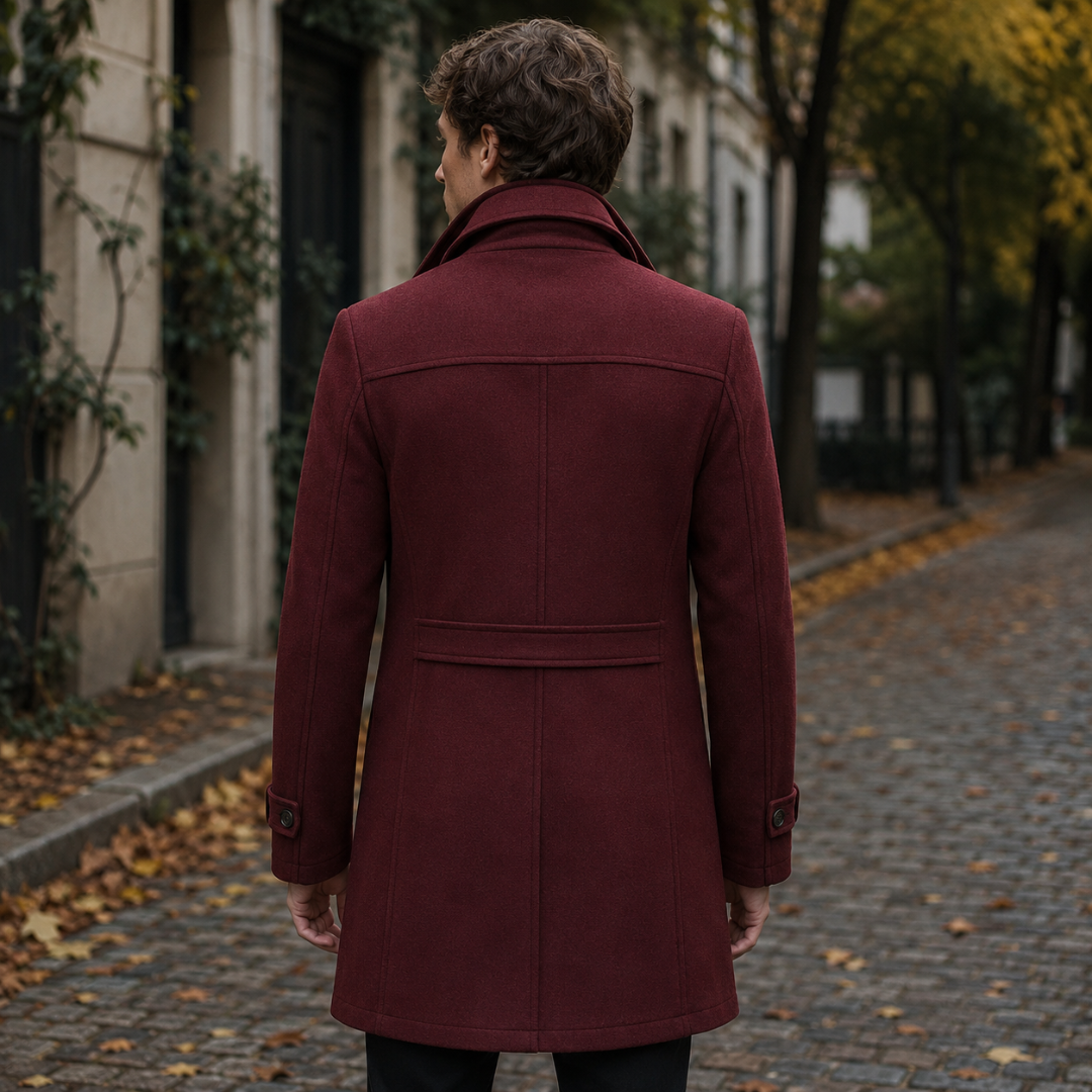 Cappotto uomo elegante doppio collo con zip – Cesare