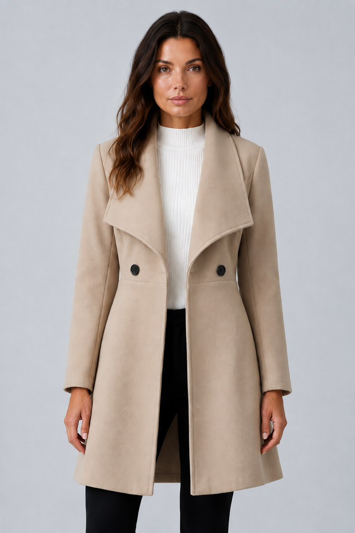 Sabrina | cappotto midi con collo a scialle