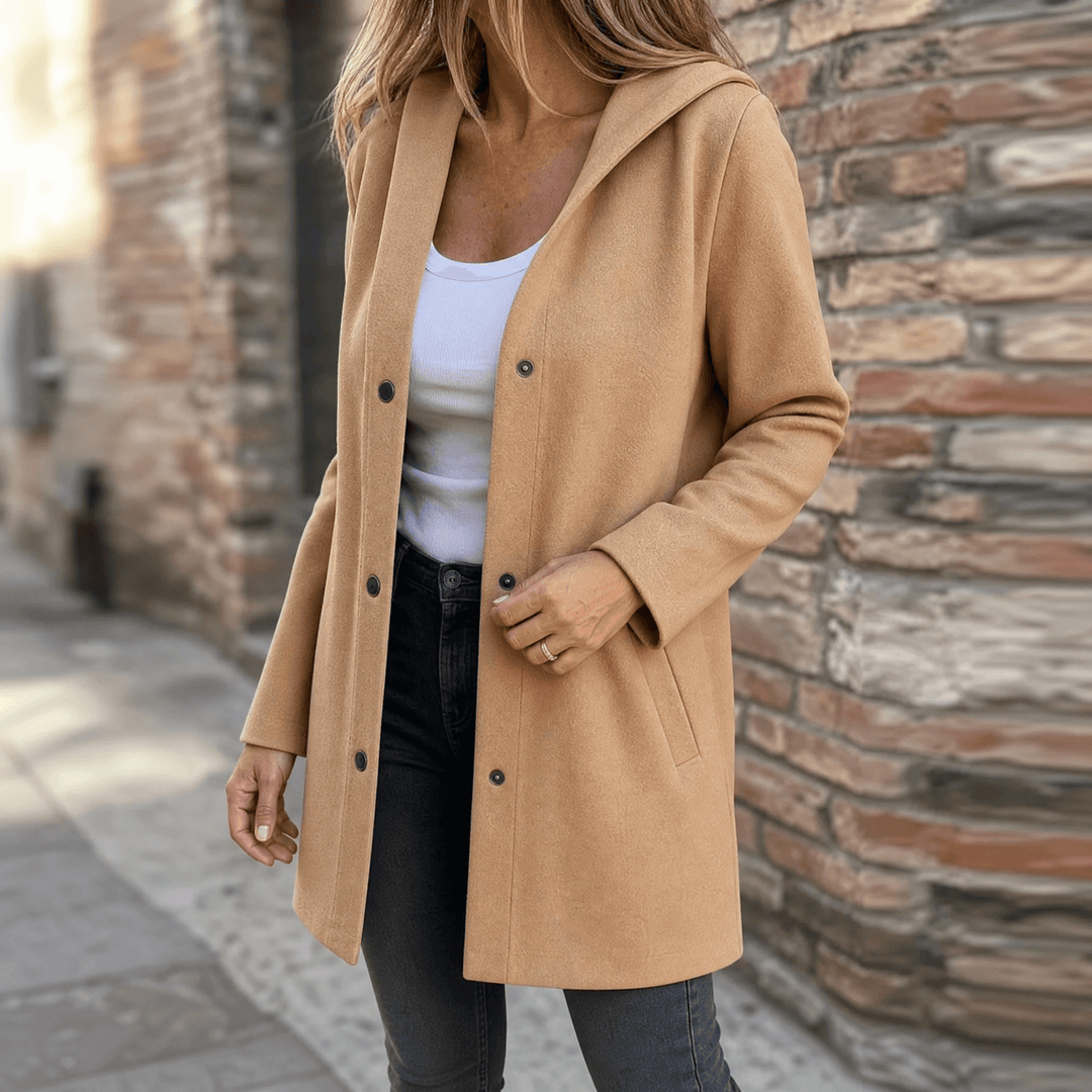 Chiara | cardigan donna con cappuccio – giacca cardigan lunga in maglia