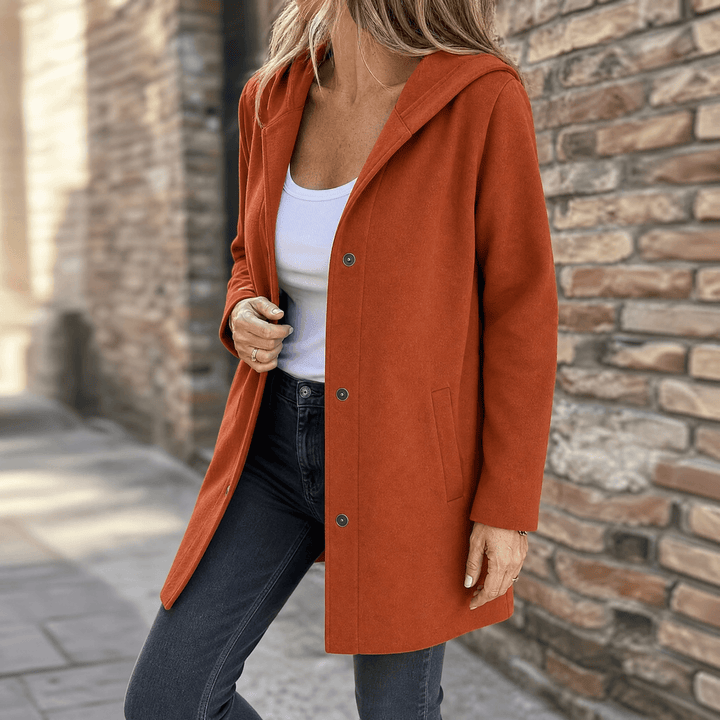 Chiara | cardigan donna con cappuccio – giacca cardigan lunga in maglia