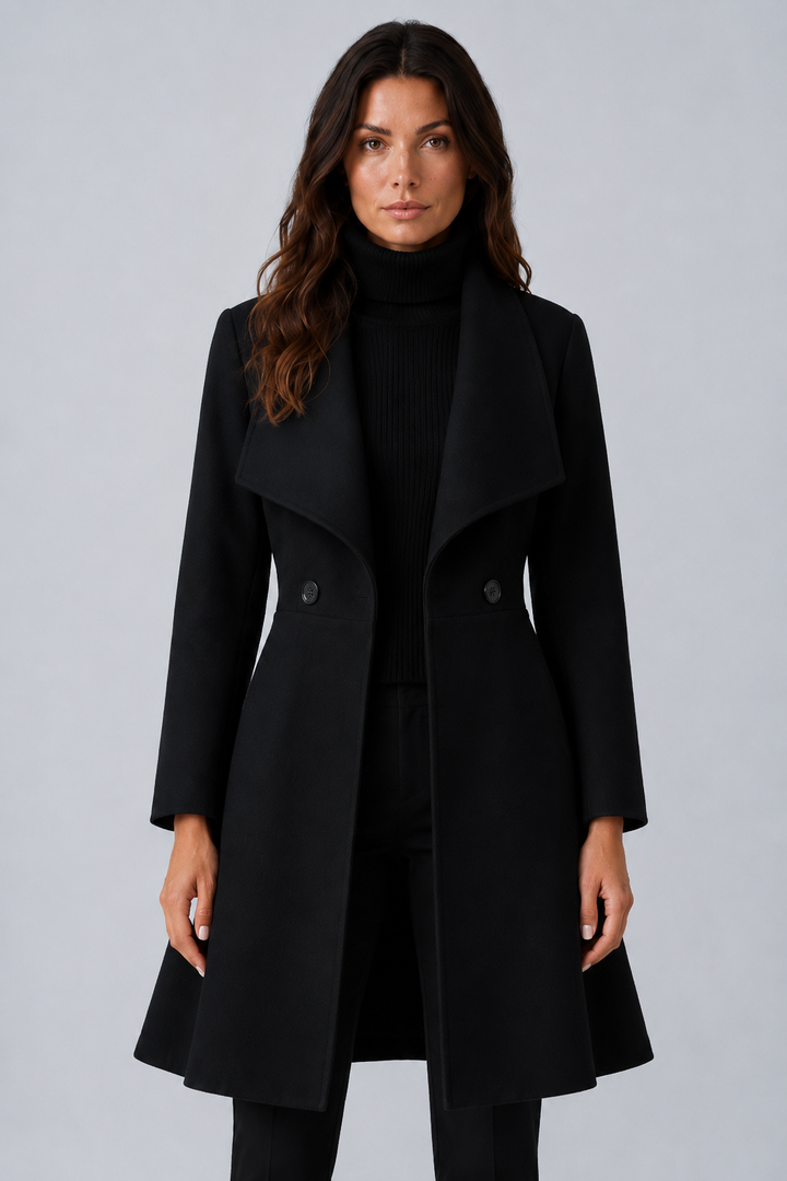 Sabrina | cappotto midi con collo a scialle