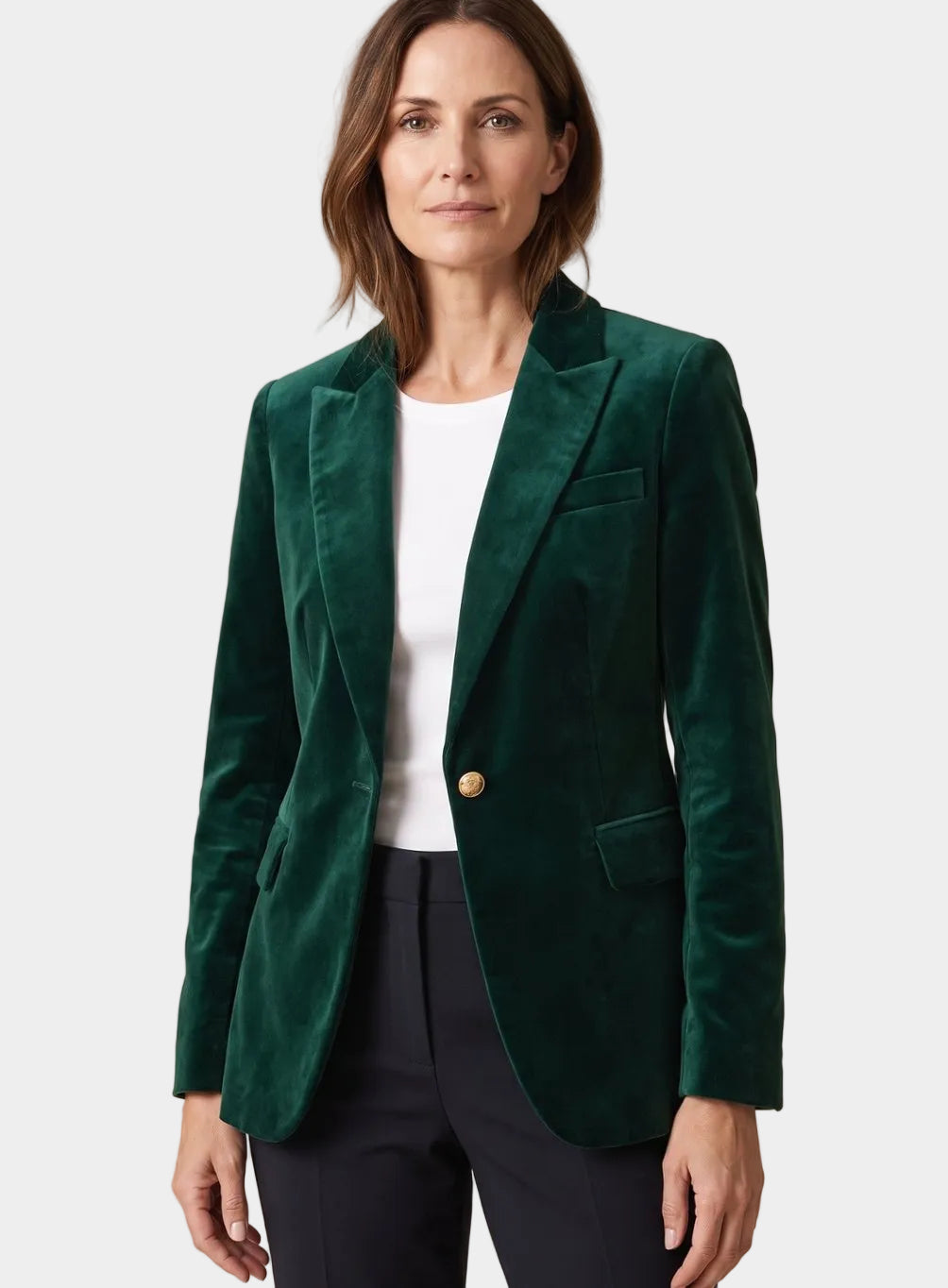 Regina – blazer donna in velluto con bottoni dorati
