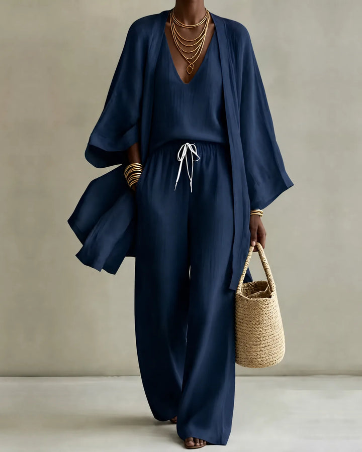 Anita – completo donna tre pezzi in maglia con cardigan