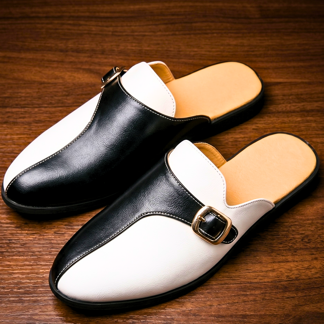 Vincenzo | mocassini uomo in pelle con fibbia – slip on bicolore eleganti