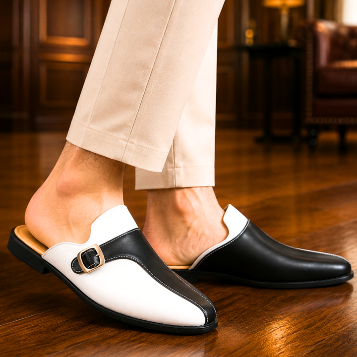 Vincenzo | mocassini uomo in pelle con fibbia – slip on bicolore eleganti