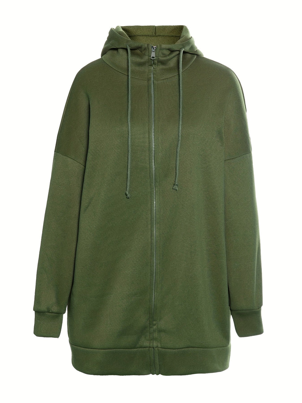 Felpa lunga donna con cappuccio e zip – Greta