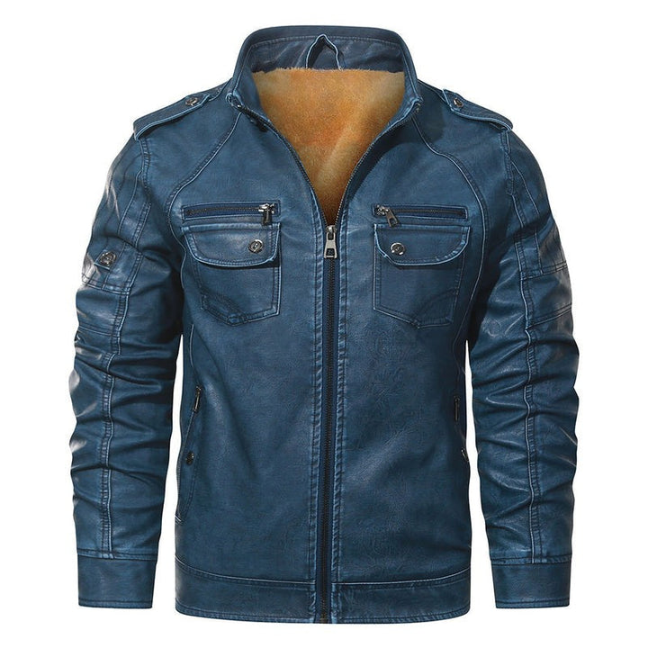Mario | giubbotto biker uomo foderato in pile – giacca invernale in ecopelle