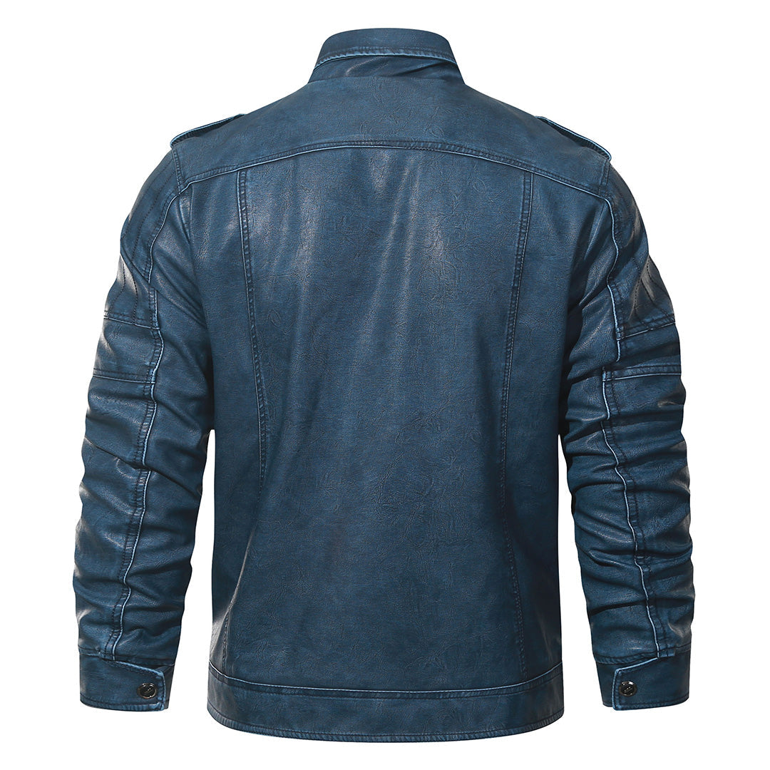 Mario | giubbotto biker uomo foderato in pile – giacca invernale in ecopelle