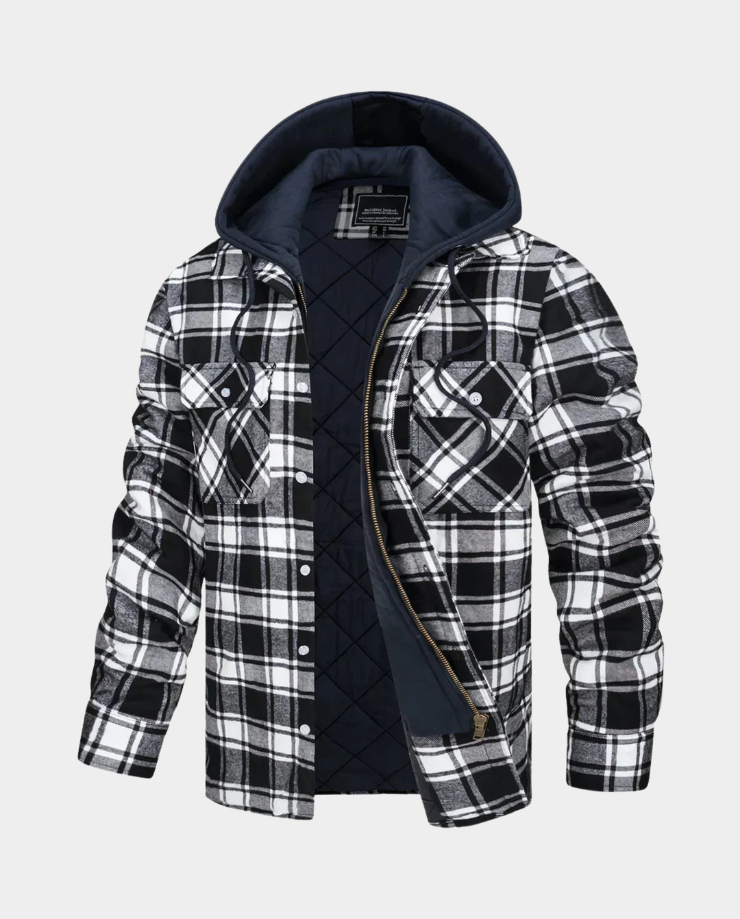 Camicia di flanella uomo a quadri con cappuccio – Gianni