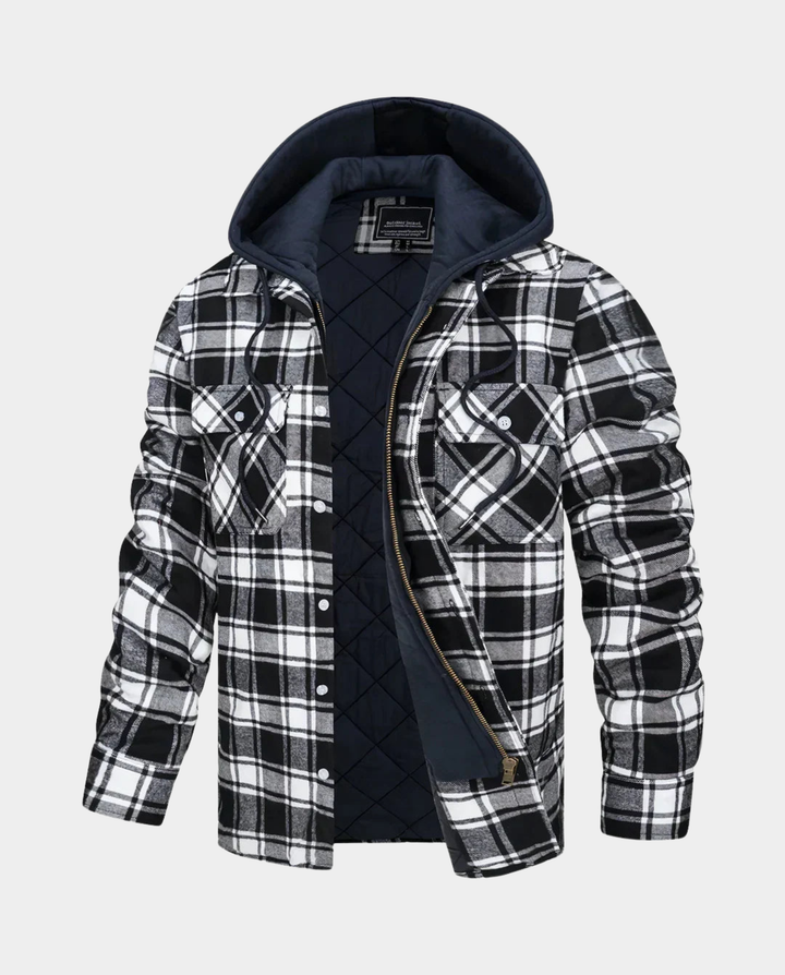 Camicia di flanella uomo a quadri con cappuccio – Gianni