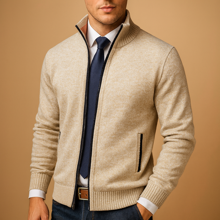 Alberto – cardigan uomo con zip in maglia