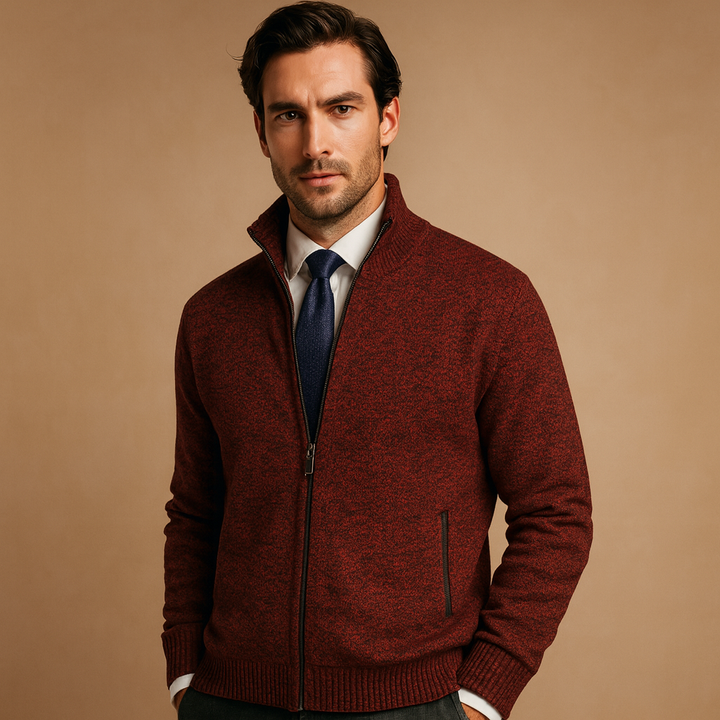 Alberto – cardigan uomo con zip in maglia