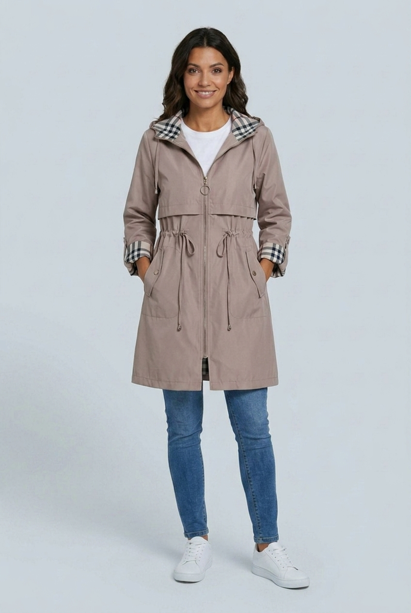 Asia | parka midi con fodera a quadri