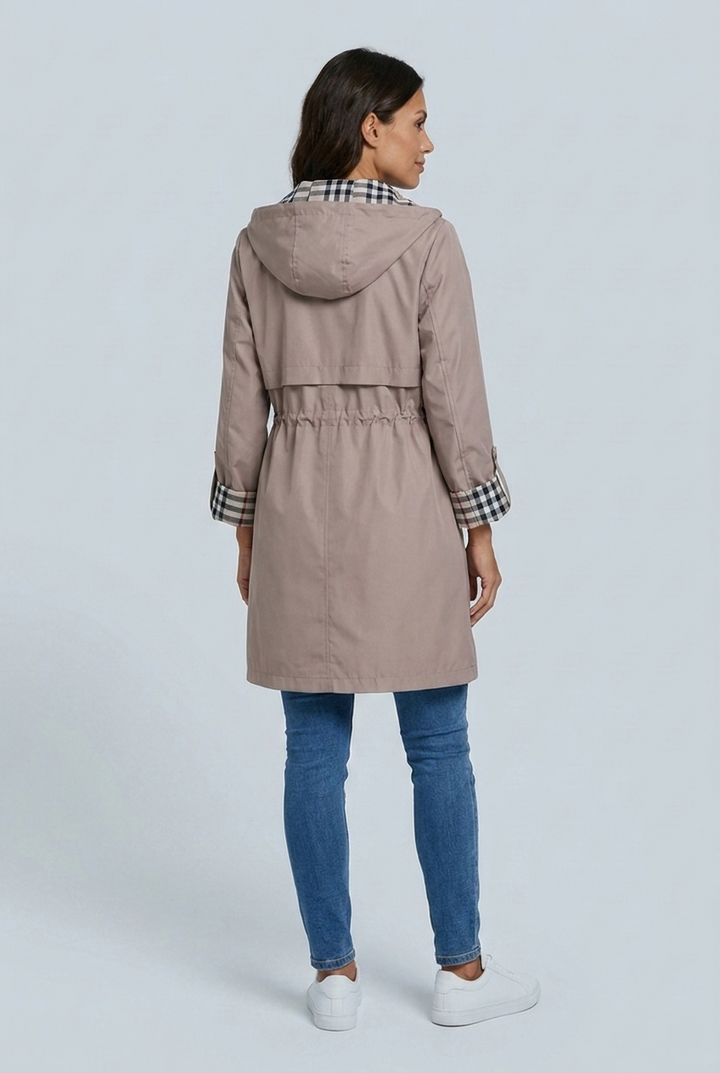 Asia | parka midi con fodera a quadri