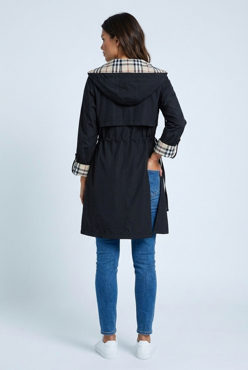 Asia | parka midi con fodera a quadri