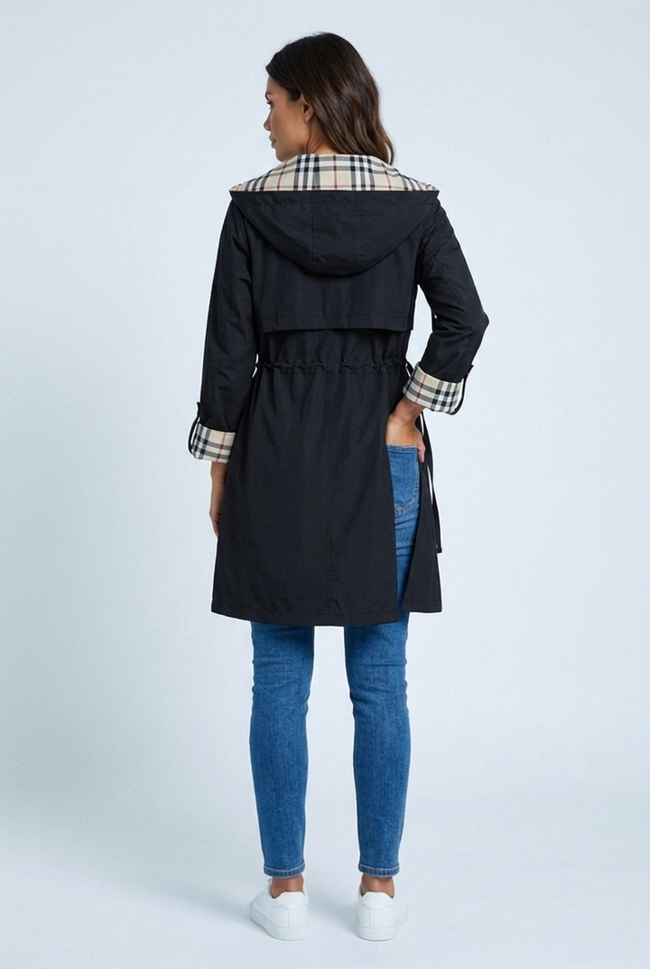 Asia | parka midi con fodera a quadri