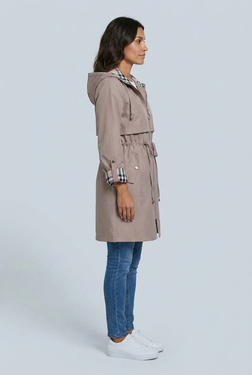 Asia | parka midi con fodera a quadri