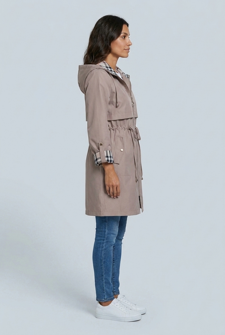Asia | parka midi con fodera a quadri