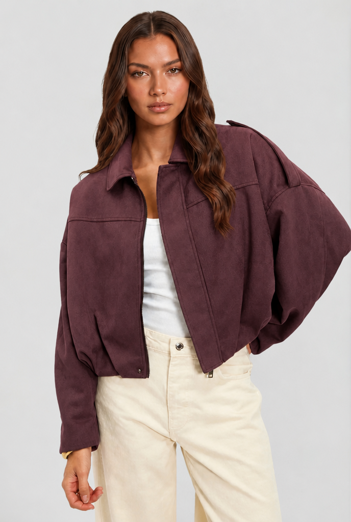 Giacca camoscio donna corta oversize – Noemi