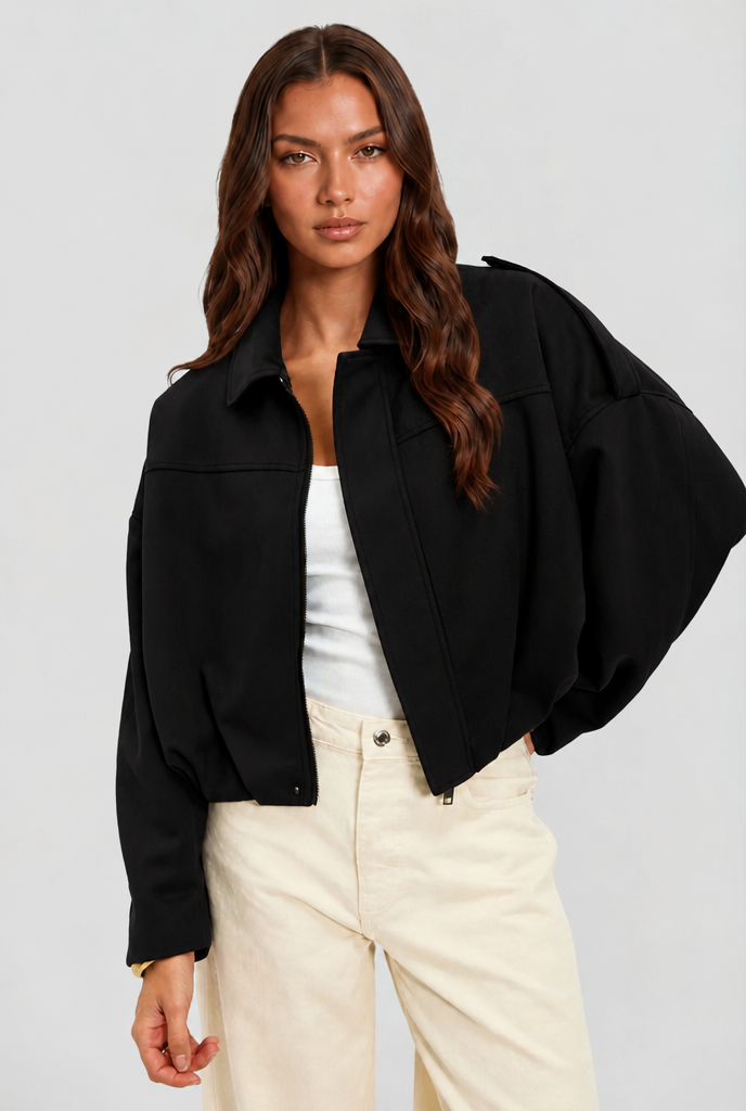 Giacca camoscio donna corta oversize – Noemi