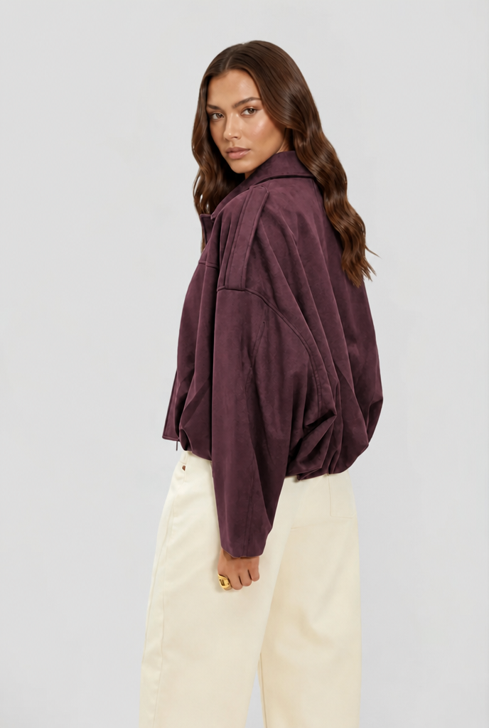 Giacca camoscio donna corta oversize – Noemi
