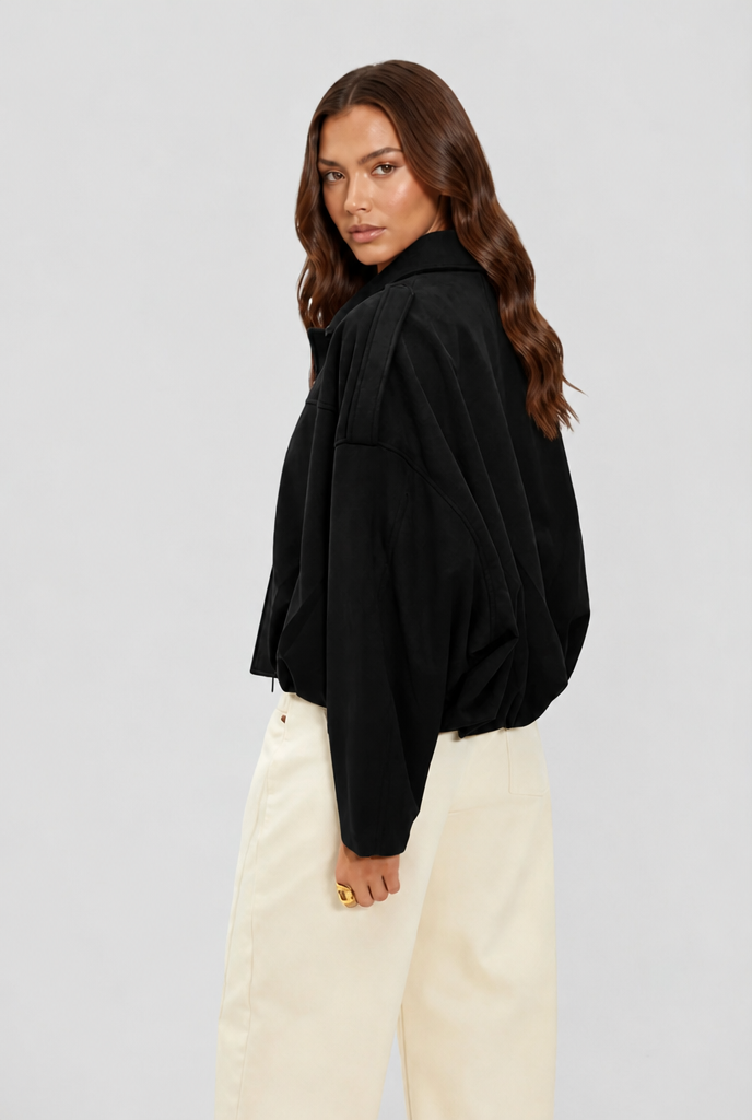 Giacca camoscio donna corta oversize – Noemi
