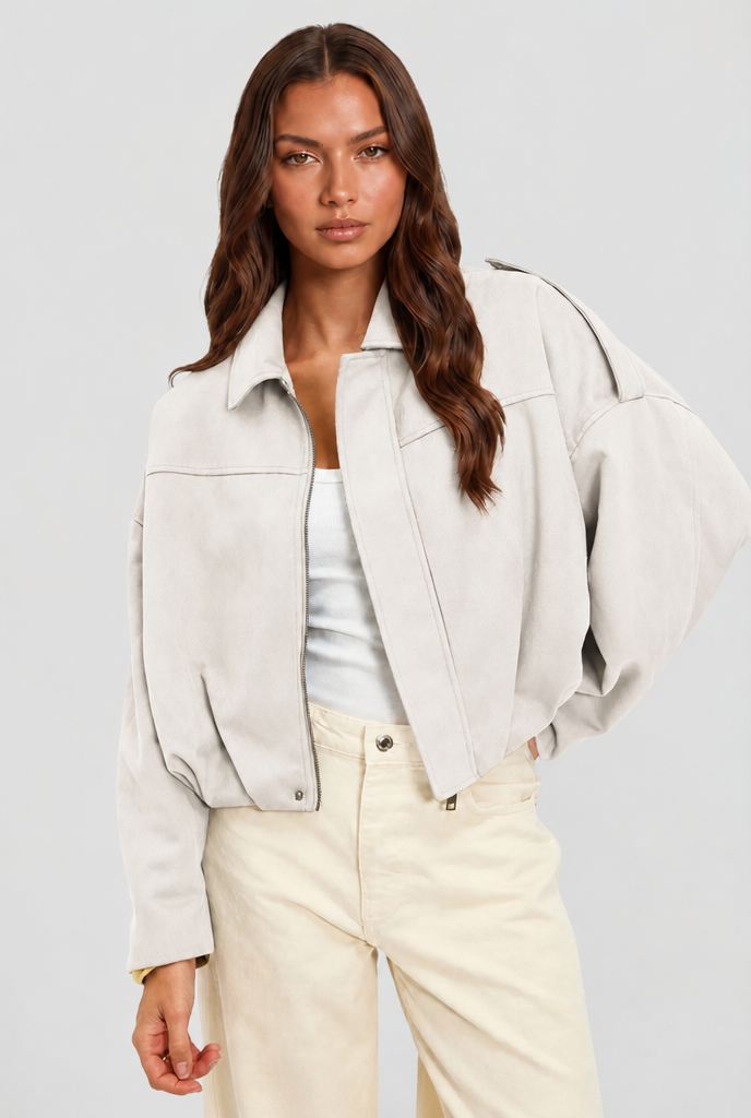 Giacca camoscio donna corta oversize – Noemi